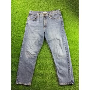 Wrangler Mens Relaxed Fit Jeans 36x30 Blue Denim Straight Leg Stretch Light Wash